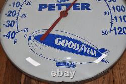 RARE Vintage Petter Blue Book Goodyear Tires Blimp Advertising Thermometer