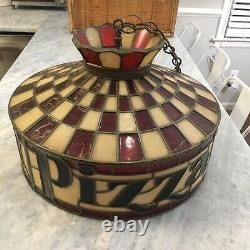 RARE Vintage Pizza Hut Tiffany Style Lamp / Light Fixture Tested Works