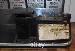 RARE Vintage Post Office Postal Scale Weigh Advertising Counter Station w ATLAS