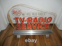 RARE Vintage RCA TUBES TV Radio Lighted Countertop Advertising SIGN