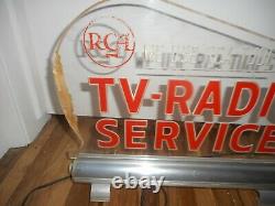 RARE Vintage RCA TUBES TV Radio Lighted Countertop Advertising SIGN