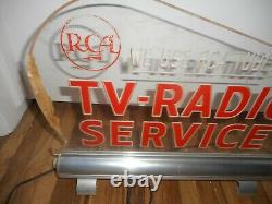 RARE Vintage RCA TUBES TV Radio Lighted Countertop Advertising SIGN