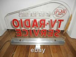 RARE Vintage RCA TUBES TV Radio Lighted Countertop Advertising SIGN