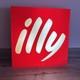 RARE Vintage Reclaimed Coffee Shop Illuminated Sign ILLY COFFEE 48cm x 48cm VGC