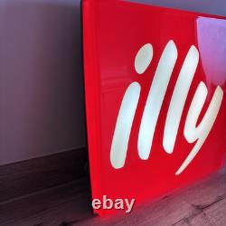 RARE Vintage Reclaimed Coffee Shop Illuminated Sign ILLY COFFEE 48cm x 48cm VGC