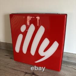 RARE Vintage Reclaimed Coffee Shop Illuminated Sign ILLY COFFEE 48cm x 48cm VGC
