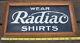 RARE Vintage Reverse Painted Glass WEAR RADIAC SHIRTS Advertising Framed SIGN