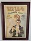 RARE Vintage Rizla Cigarette Paper Advertising Poster in RIZ LA. Branded Frame