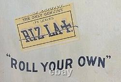 RARE Vintage Rizla Cigarette Paper Advertising Poster in RIZ LA. Branded Frame