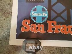 RARE Vintage SANTA FE RR Train SAN FRANCISCO Travel Advertising POSTER 18X24