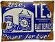 RARE Vintage TEJ Batteries Power for Everyone Porcelain Enamel Sign 8x6 Adverti