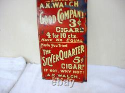 RARE Vintage Tin Cigar Sign 1930's Cigar Sign / 14 x 8