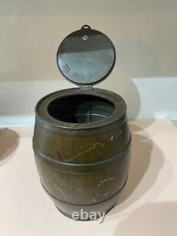 RARE Vintage Tin Colmans Mustard Barrel Shape King Shop Advertising