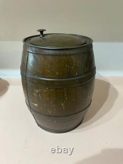 RARE Vintage Tin Colmans Mustard Barrel Shape King Shop Advertising