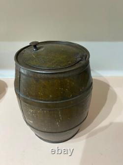 RARE Vintage Tin Colmans Mustard Barrel Shape King Shop Advertising