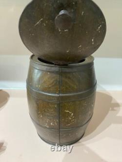RARE Vintage Tin Colmans Mustard Barrel Shape King Shop Advertising