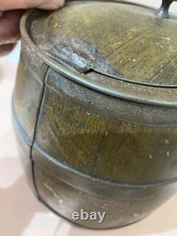 RARE Vintage Tin Colmans Mustard Barrel Shape King Shop Advertising