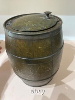 RARE Vintage Tin Colmans Mustard Barrel Shape King Shop Advertising