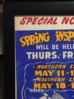 RARE Vintage Wallace Shoelting Spring Inspection Sherlock Holmes 007 Sign Framed