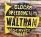 RARE Vintage Waltham Clocks Speedometers Service Sales Advertising Flange Sign