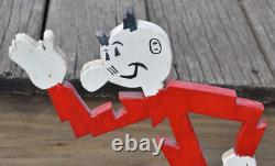 RARE Vintage Wood Reddy Kilowatt Man Electricity Folk Advertising Figurine SIGN