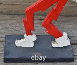 RARE Vintage Wood Reddy Kilowatt Man Electricity Folk Advertising Figurine SIGN