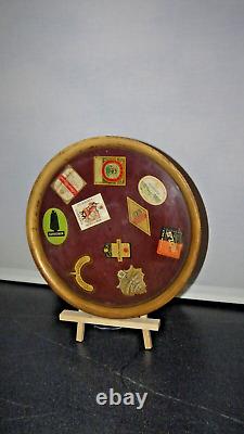 RARE Vintage advertising plastic & cork beer tray Distressed 12.5 inch