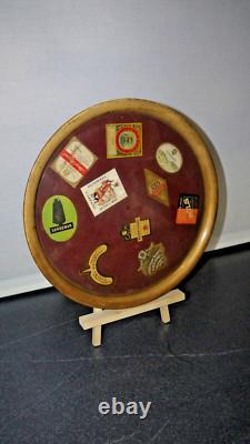 RARE Vintage advertising plastic & cork beer tray Distressed 12.5 inch