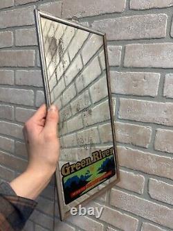 RARE Vintage c1929 Green River Soda Advertising Mirror Sign Edelweiss Chicago