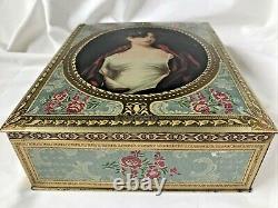 RARE Vintage c1941 Huntley & Palmers Biscuit Tin Mrs Scott Moncrieff Large Litho