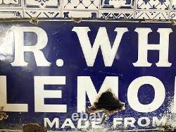 R Whites Lemonade Vintage Enamel Sign Rare