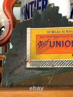 RaRe ORIGINAL Vintage UNION 76 GASOLINE BILLBOARD Sign SALESMAN SAMPLE gas Oil