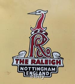 Raleigh Advertising Cycle Sign Original Metal Rare Bicycle Metal Vintage Enamel