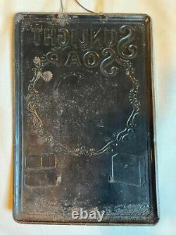 Rare 100% Genuine Vintage Sunlight Soap Embossed Metal Calendar