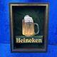 Rare 1970s Vintage Heineken Beer Sign Bubble Light Up Bar Man Cave Store Display