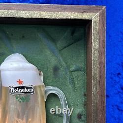 Rare 1970s Vintage Heineken Beer Sign Bubble Light Up Bar Man Cave Store Display