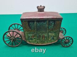 Rare 23 cm Vintage 1936 W&R Jacob Coronation Coach Biscuit tin