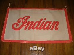 Rare 56 Vintage advertising circa 1940`s Indian motorcycle canvas banner sign