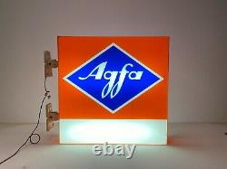 Rare Agfa Photo Shop Sign / 1980s Agfa Double Sided Plaque / Vintage Advertising