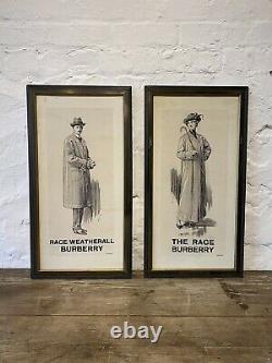 Rare Antique Burberry c1917 Advertising Shop Display Boards Sign Vintage Tailor