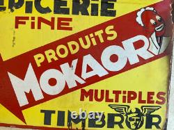 Rare Antique Enamel Sign French Advertising Sign Vintage Shop Sign 2 Sided