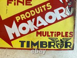 Rare Antique Enamel Sign French Advertising Sign Vintage Shop Sign 2 Sided