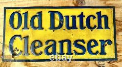 Rare Antique Old Dutch Cleanser Vintage Advertising Tin Sign General Store
