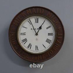 Rare Antique Vintage Milkmaid milk Advertising Clock Tin Not Enamel Kitchen Sign
