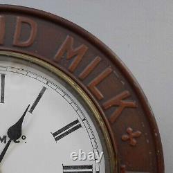 Rare Antique Vintage Milkmaid milk Advertising Clock Tin Not Enamel Kitchen Sign