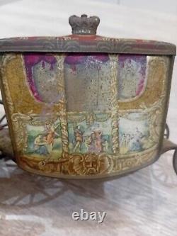 Rare Antique W&R Jacob & Co Coronation Carriage Biscuit Tin 1937 Vintage