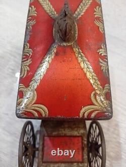 Rare Antique W&R Jacob & Co Coronation Carriage Biscuit Tin 1937 Vintage