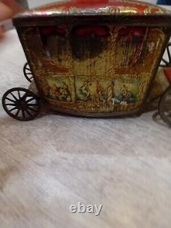 Rare Antique W&R Jacob & Co Coronation Carriage Biscuit Tin 1937 Vintage