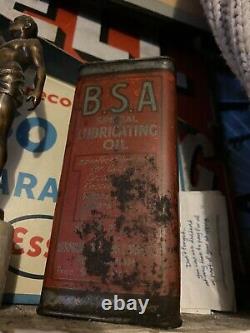 Rare BSA vintage Bicycle oil tin Motorbike Birmingham Small Arms Can Rifle