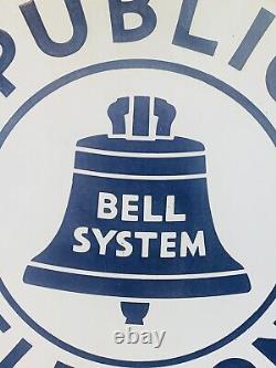 Rare Bell Telephone Company Vintage Advertising Sign Enamel Original